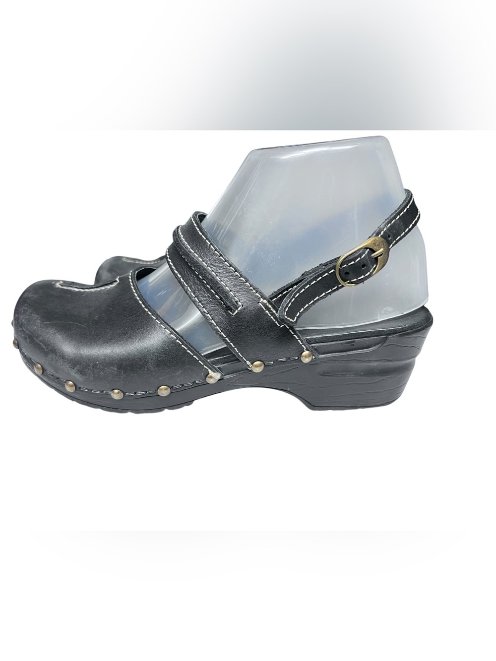 Sanita Khloe Danish Clogs Slingback Mary Janes Womens 6.5/7 EU 37 Black - Picture 2 of 8